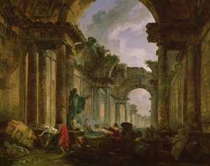 Imaginary View of the Grand Gallery of the Louvre in Ruins